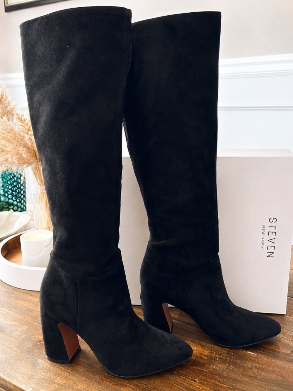 Steven by Steve Madden Luisa Knee High Boots Black Size 10 NEW